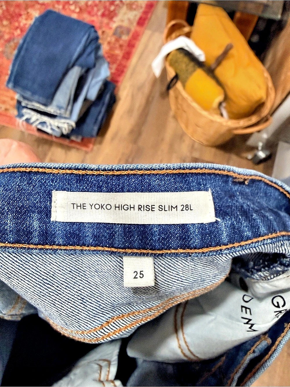Denim Forum The Yoko High Rise Slim Jeans Blue Waist 25 - Picture 6 of 6